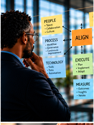 Diagram showing AI capability connected to workflow, decisions, ownership, controls, and measurement